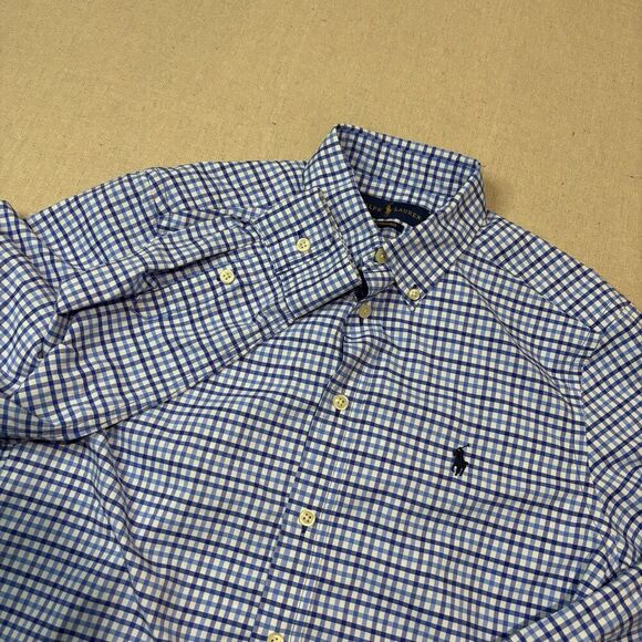 Polo Ralph Lauren Performance Shirt Button Down Mens L Blue Stretch Capsule Work - Picture 1 of 5
